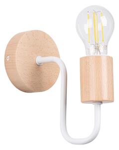 Sollux SL.1664 - Nástěnná lampa TIMBO 1xE27/15W/230V bílá/béžová/buk