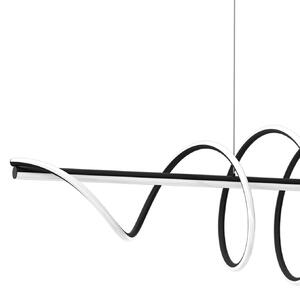 Závěsná lampa LED Twist, černý plast, 30 W, délka 110 cm