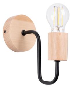 Sollux SL.1668 - Nástěnná lampa TIMBO 1xE27/15W/230V černá/béžová/buk