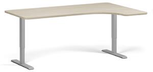 Výškově nastavitelný stůl, 1 motor, 745 - 1235 mm, levý/pravý, deska 1800 x 1200 mm, šedá podnož, dub přírodní