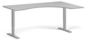Ergonomický výškově nastavitelný stůl, 180x120 cm, 1 motor, L/P, šedá podnož, šedá