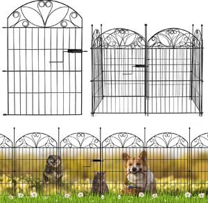 Plotový panel, rozměry 80 x 56,5 cm, sada 6 kusů, nerezové kovové provedení, celková délka 339 cm, určený pro trávníky