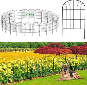 Kovový plot do zahrady, výška 60 cm, šířka 33 cm, 25 panelů, celková délka 8,25 m, určený do zahrady