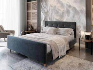 Jednolůžková čalouněná postel NESSIE - 120x200, tmavě šedá