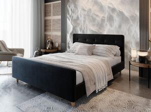 Manželská čalouněná postel NESSIE - 140x200, černá