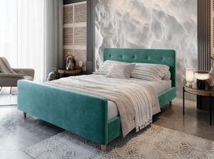 Manželská postel s úložným prostorem NESSIE - 180x200, tyrkysová