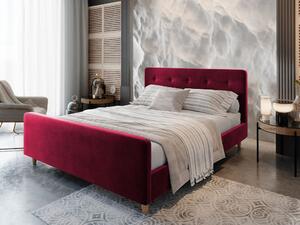 Manželská čalouněná postel NESSIE - 140x200, červená
