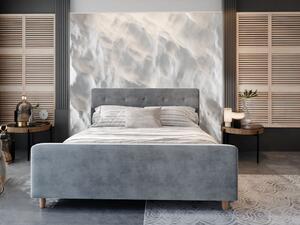 Manželská postel s úložným prostorem NESSIE - 140x200, světle šedá