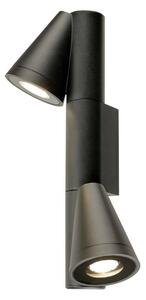BIG WHITE SLV T-TUBE nástěnné svítidlo pro povrchovou montáž, GU10, dvojité, IP44, max. 10 W, černé 1008013