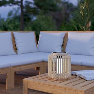 LED solární lucerna Marliano, světelné dřevo, dřevo