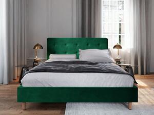 Čalouněná jednolůžková postel NOOR - 120x200, zelená