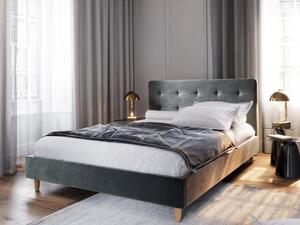 Čalouněná manželská postel NOOR - 140x200, tmavě šedá