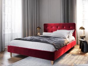 Čalouněná manželská postel NOOR - 160x200, červená