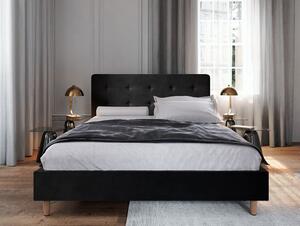 Čalouněná jednolůžková postel NOOR - 120x200, černá