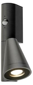 BIG WHITE SLV T-TUBE nástěnné svítidlo pro povrchovou montáž, GU10, jednoduché, senzor, IP44, max. 10 W, černé 1008010
