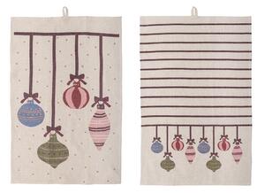 Bavlněné utěrky v sadě 2 ks s vánočním motivem 71x45 cm Ornamentia – Bloomingville