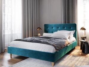 Manželská postel s úložným prostorem NOOR - 180x200, petrolejová