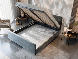 Manželská postel s úložným prostorem NESSIE - 180x200, tmavě hnědá