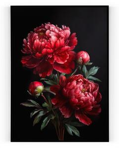 Plakát / Obraz Květ Pivoňky Bez okraje Pololesklý saténový papír 30 x 40 cm