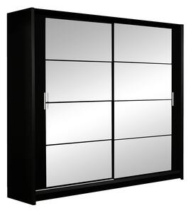 Šatní skříň 160 ELINOR s posuvnými dveřmi - černá