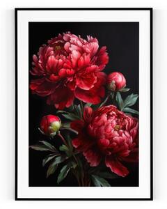 Plakát / Obraz Květ Pivoňky Bez okraje Napnuté plátno na dřevěném rámu 40 x 50 cm