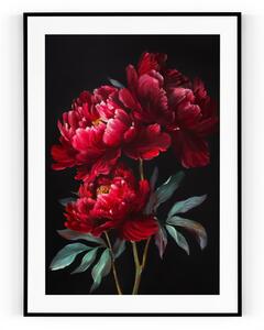 Plakát / Obraz Květ Pivoňky S okrajem Pololesklý saténový papír A4 - 21 x 29,7 cm