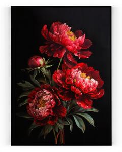 Plakát / Obraz Květ Pivoňky 40 x 50 cm Napnuté plátno na dřevěném rámu Bez okraje
