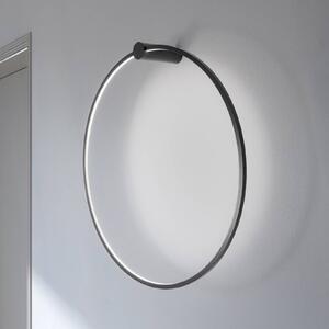 Milagro Lighting LED nástěnné světlo Saturno, černé, Ø 80 cm, kov, 4 000 K, Černá, Obývací pokoj / jídelna, Hliník, Moderní