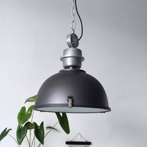 Steinhauer Závěsné svítidlo Bikkel, Ø 42 cm, černá, kov, sklo, E27, stmívatelný, Černá, Kuchyň, kov, Industriální design