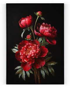 Plakát / Obraz Květ Pivoňky S okrajem Pololesklý saténový papír 40 x 50 cm