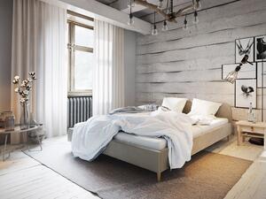 Čalouněná postel s úložným prostorem LETICIA - 160x200, béžová