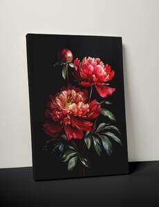 Plakát / Obraz Květ Pivoňky S okrajem Tiskové plátno A4 - 21 x 29,7 cm