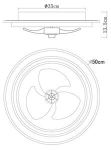 Globo 03655 - LED Stmívatelný stropní ventilátor BOZAN LED/32W/230V + DO