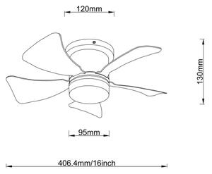 Globo 03609W - LED Stmívatelný stropní ventilátor HINES LED/10W/230V + DO bílá