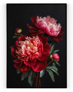 Plakát / Obraz Květ Pivoňky S okrajem Pololesklý saténový papír 50 x 70 cm