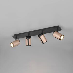 Trio Lighting Stropní bodové světlo Gillan, coffee, 4-bodové, kov, GU10, stmívatelný, Černá, Obývací pokoj / jídelna, kov, Moderní