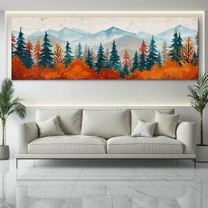 Obraz na plátně - Ve stínu jehličnatých lesů FeelHappy.cz Velikost obrazu: 120 x 40 cm