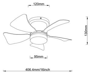 Globo 03609A - LED Stmívatelný stropní ventilátor HINES LED/10W/230V + DO šedá
