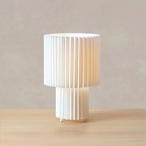 Markslöjd stolní lampa Catis, bílá, výška 32 cm, textil, E27, Bílá / opál, Obývací pokoj / jídelna, Plast, Moderní