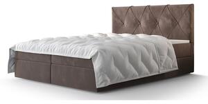 Hotelová postel s úložným prostorem LILIEN - 200x200, mléčná čokoláda
