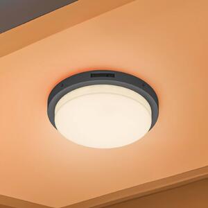 Trio Lighting Venkovní nástěnné svítidlo LED Bermejo, kulaté, senzor, antracitová, Černá, kov