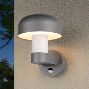Trio Lighting Venkovní nástěnné svítidlo Fraser Sensor šedé/betonový vzhled, hliník IP54 E27, Hliník / šedá / zinek, Hliník