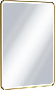 Excellent Corido zrcadlo 60x80 cm obdélníkový s osvětlením s vyhřívací podložkou zlatá DOEX.CO080.060.GB
