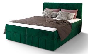 Boxspringová postel s úložným prostorem MADLEN COMFORT - 200x200, zelená