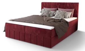 Boxspringová postel s úložným prostorem MADLEN - 200x200, červená