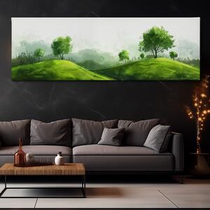 Obraz na plátně - Když vítr šeptá v kopcích FeelHappy.cz Velikost obrazu: 120 x 40 cm