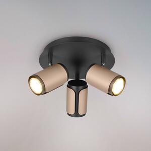 Trio Lighting Stropní bodové světlo Gillan, coffee, 3 žárovky, kulaté, kov, GU10, stmívatelný, Černá, Obývací pokoj / jídelna, kov, Moderní