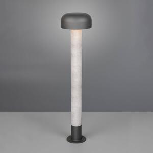 Trio Lighting Osvětlení cesty Fraser, šedá/betonový vzhled, hliník, IP54, výška 84,5 cm, stmívatelný, Hliník / šedá / zinek, Hliník