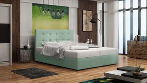Čalouněná postel s úložným prostorem DELILAH 1 - 160x200, světle zelená