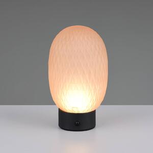 Trio Lighting LED stolní lampa Facette, jantarová, USB, sklo, stmívatelný, Krémová / jantar, Obývací pokoj / jídelna, Sklo, stojací lampa